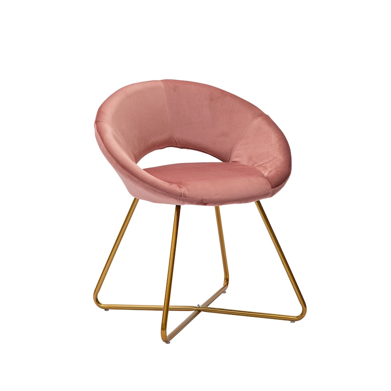 Rose / Grey / Green / Dark Grey / Blue / Black Velvet Accent Chair with Gold Legs – 1 Person