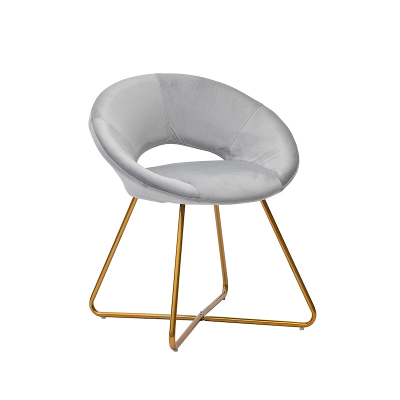 Rose / Grey / Green / Dark Grey / Blue / Black Velvet Accent Chair with Gold Legs – 1 Person