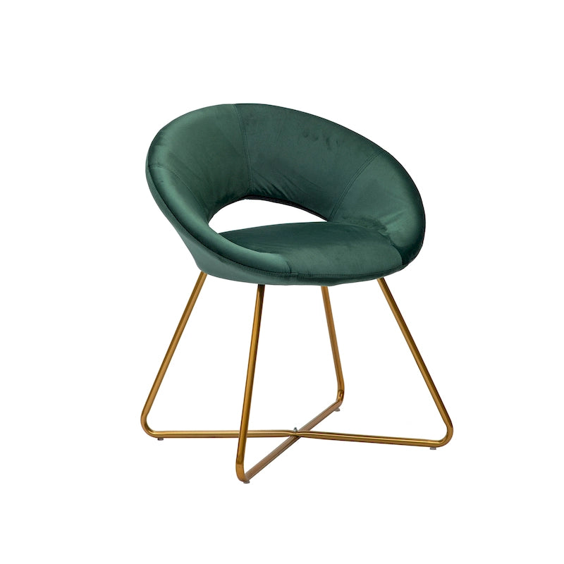 Rose / Grey / Green / Dark Grey / Blue / Black Velvet Accent Chair with Gold Legs – 1 Person