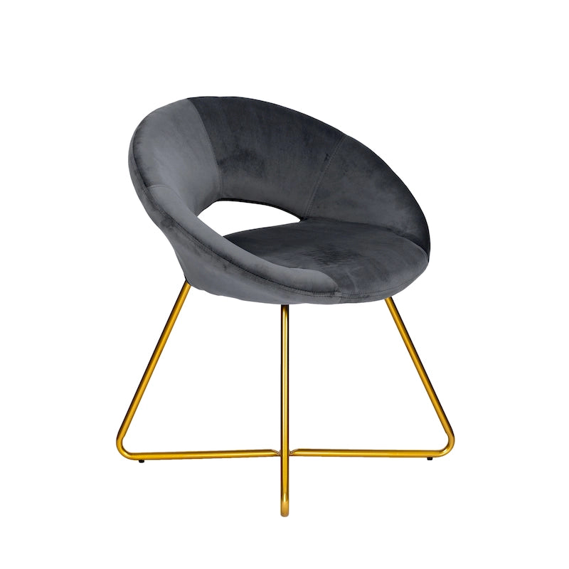Rose / Grey / Green / Dark Grey / Blue / Black Velvet Accent Chair with Gold Legs – 1 Person