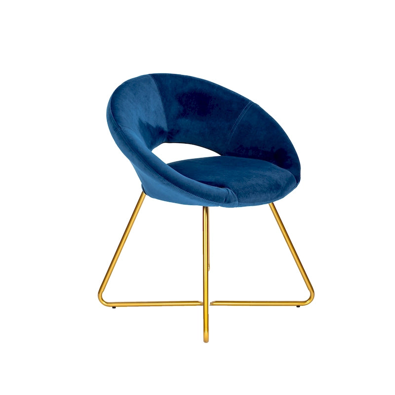 Rose / Grey / Green / Dark Grey / Blue / Black Velvet Accent Chair with Gold Legs – 1 Person