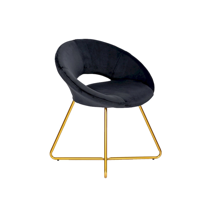 Rose / Grey / Green / Dark Grey / Blue / Black Velvet Accent Chair with Gold Legs – 1 Person